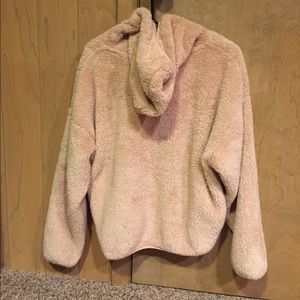 Hooded Fluffy Pink Sweatshirt Forever 21